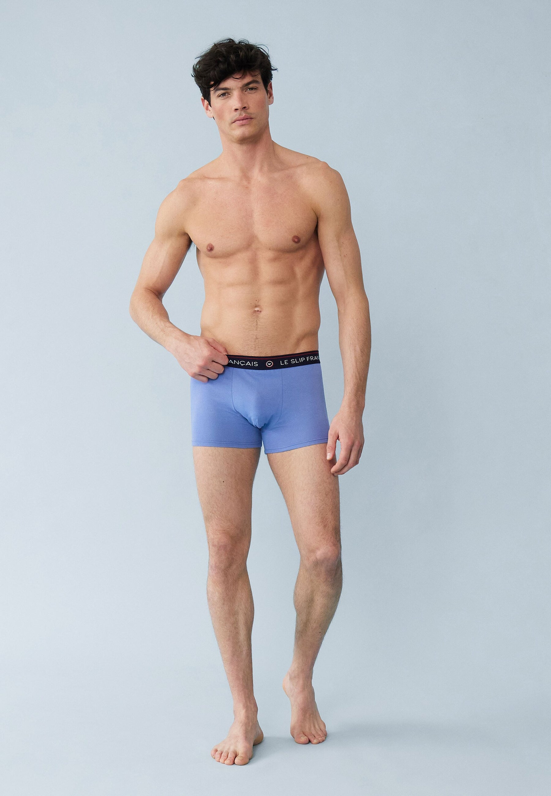 Lot de 3 boxers en coton - Boxers Marine Bleu Jean Noir