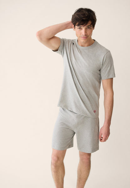 Ensemble pyjama haut et short gris - Pyjama Haut Manches Courtes Formidable Et Bas De Pyjama Court Invincible Gris