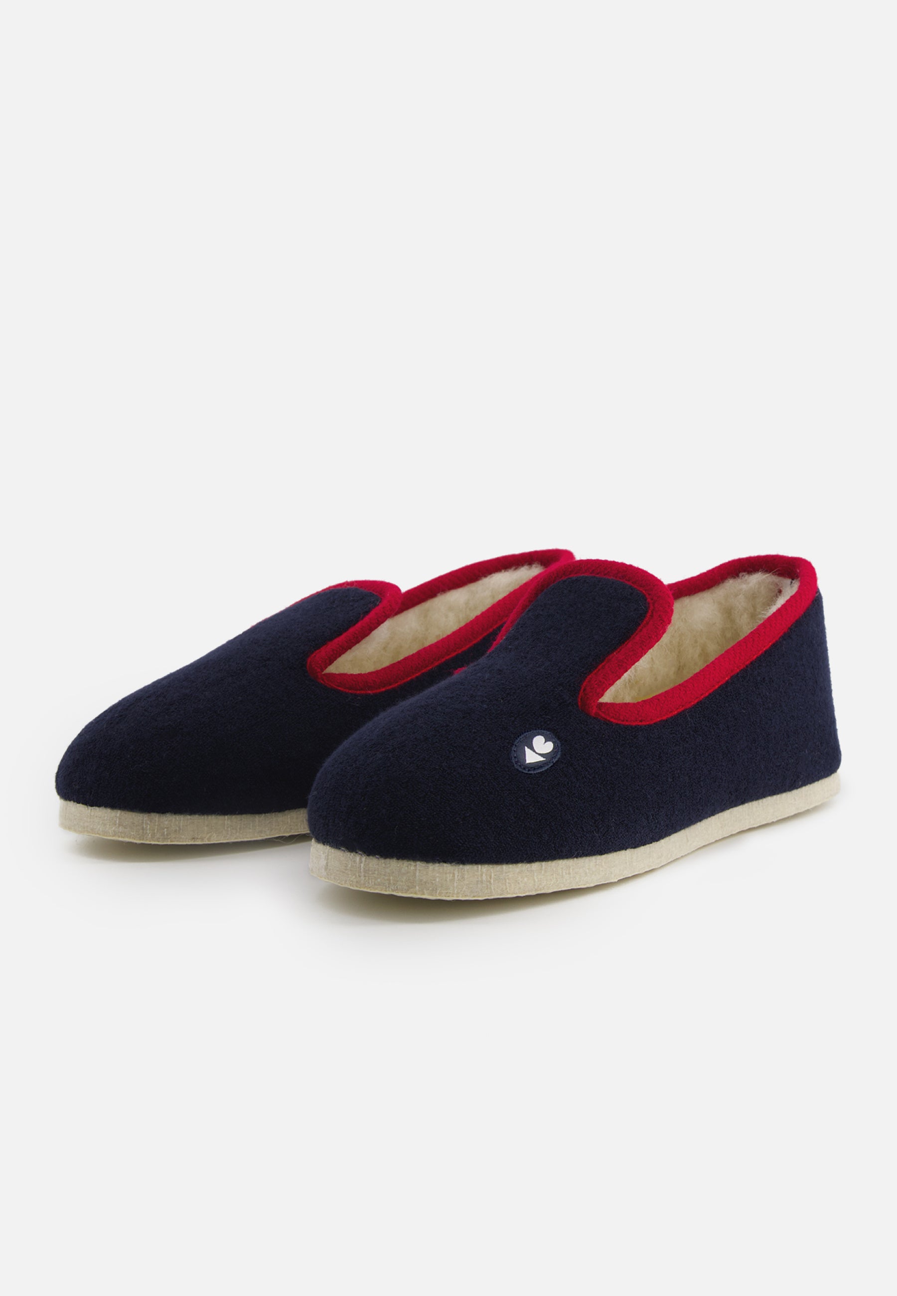Chaussons dintérieur bouclette bleu marine - Pantoufles Bouclette Marine