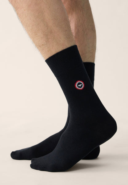 Lot de 7 chaussettes mi-hautes noir en coton - Chaussettes Noir