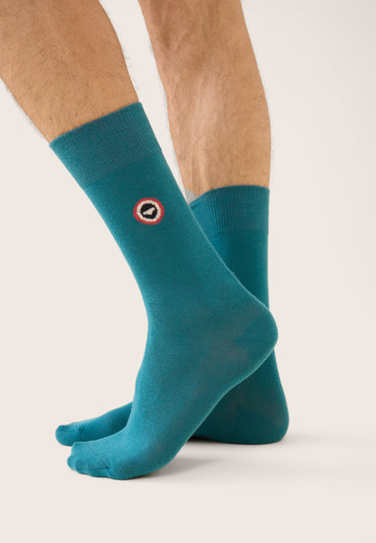 Set of 3 mid-calf socks - Confetti Socks Teal Teal