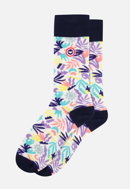 Chaussettes mi-hautes mixtes en coton - Lucas Little Jungle Viola