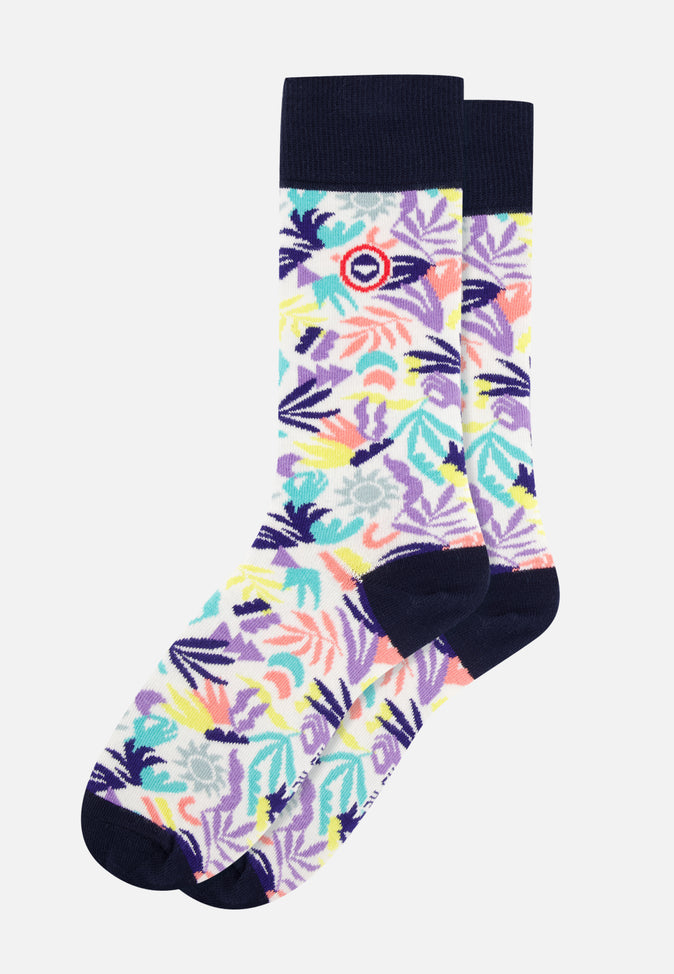 le slip français Chaussettes mi-hautes mixtes en coton Lucas Little Jungle Viola