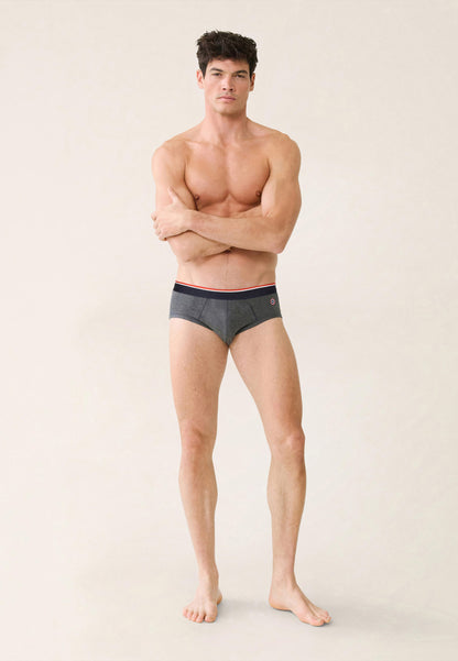 Slip gris en coton - Terrible Gris