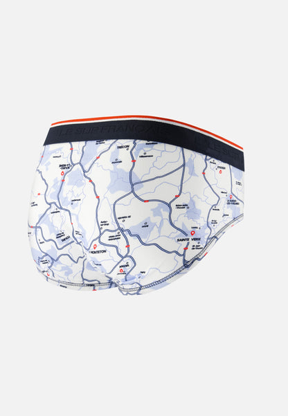 Slip blanc à motifs français en coton - Terrible La France En Slip