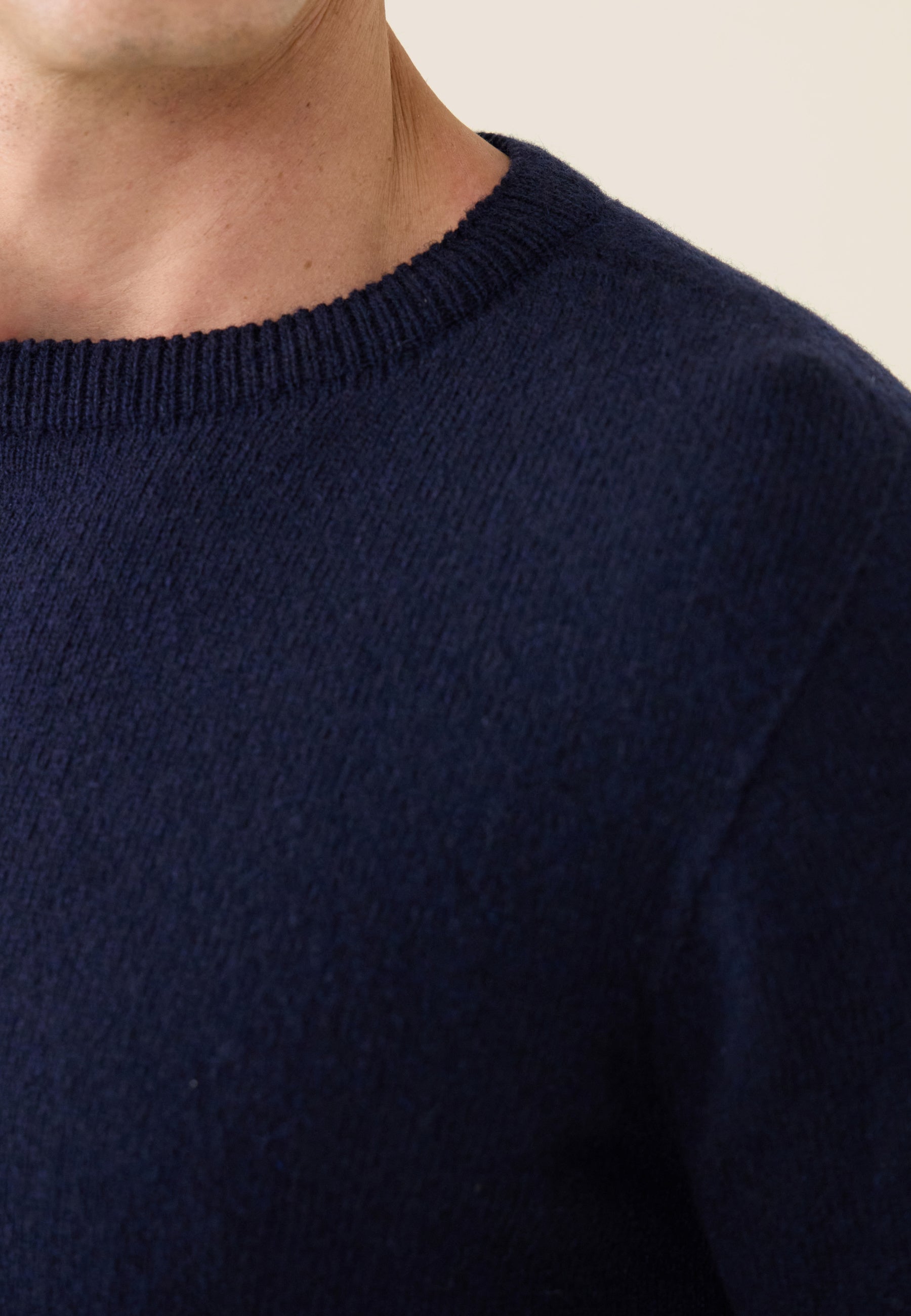 Men's navy blue knitted sweater - Jean Pull Marine