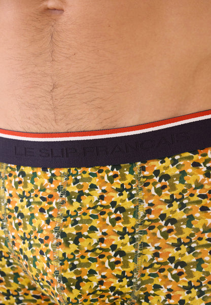 Yellow confetti-pattern cotton boxer shorts - Marius Confetti Yellow