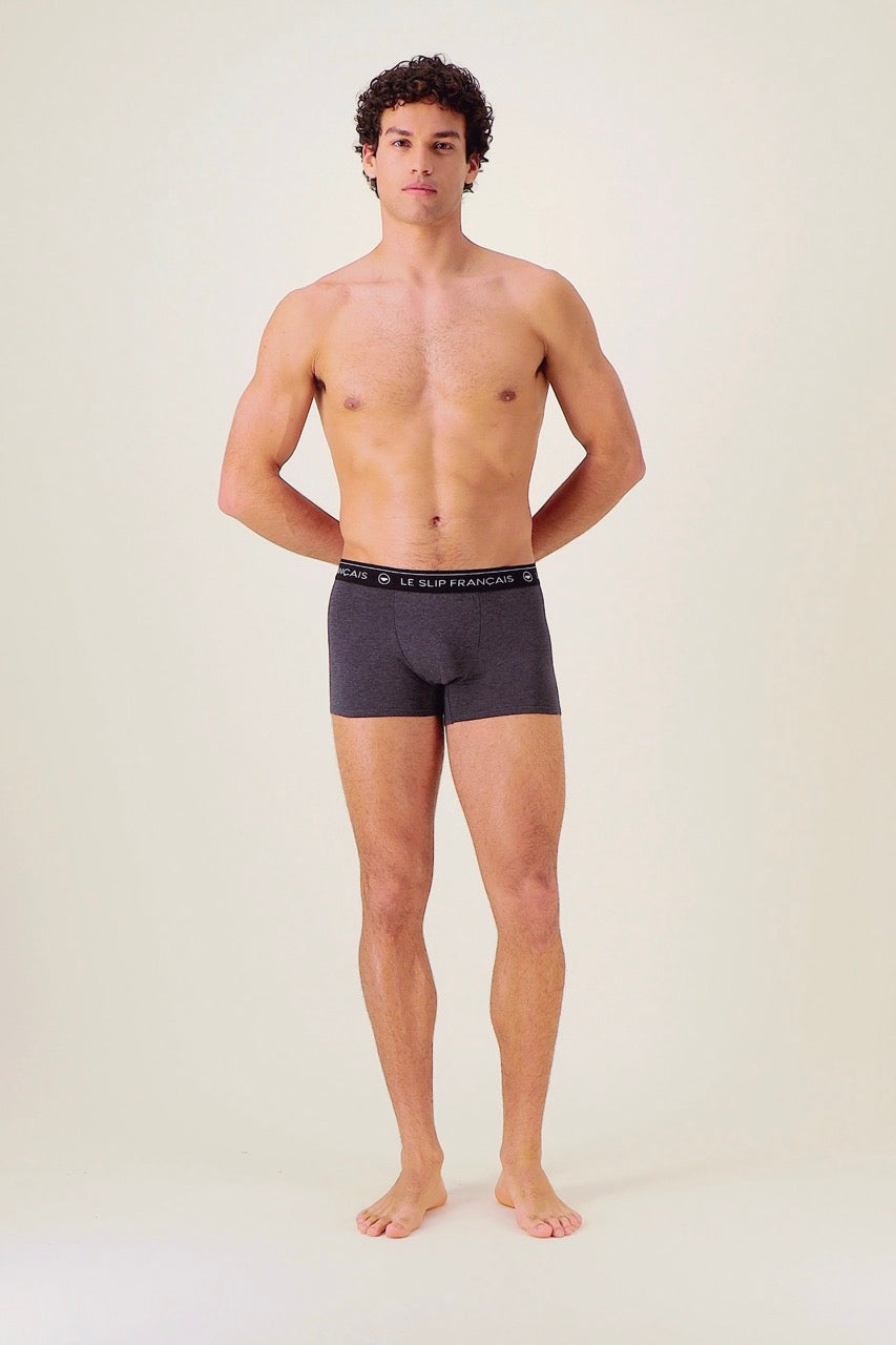 Boxer gris en coton - Redoutable Gris Anthracite