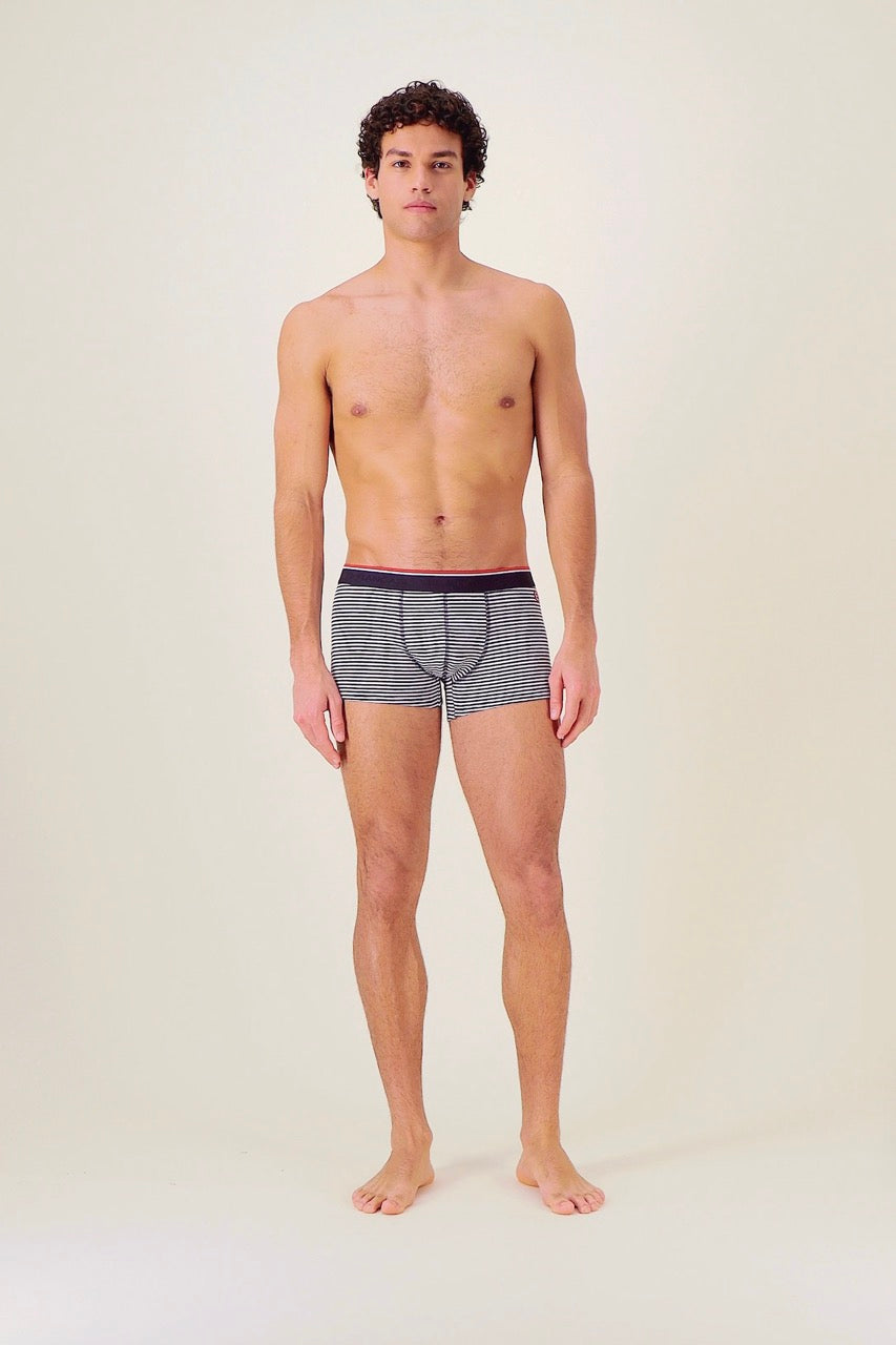 Boxer marinière bleu en coton - Marius Mariniere Lsf Bleu