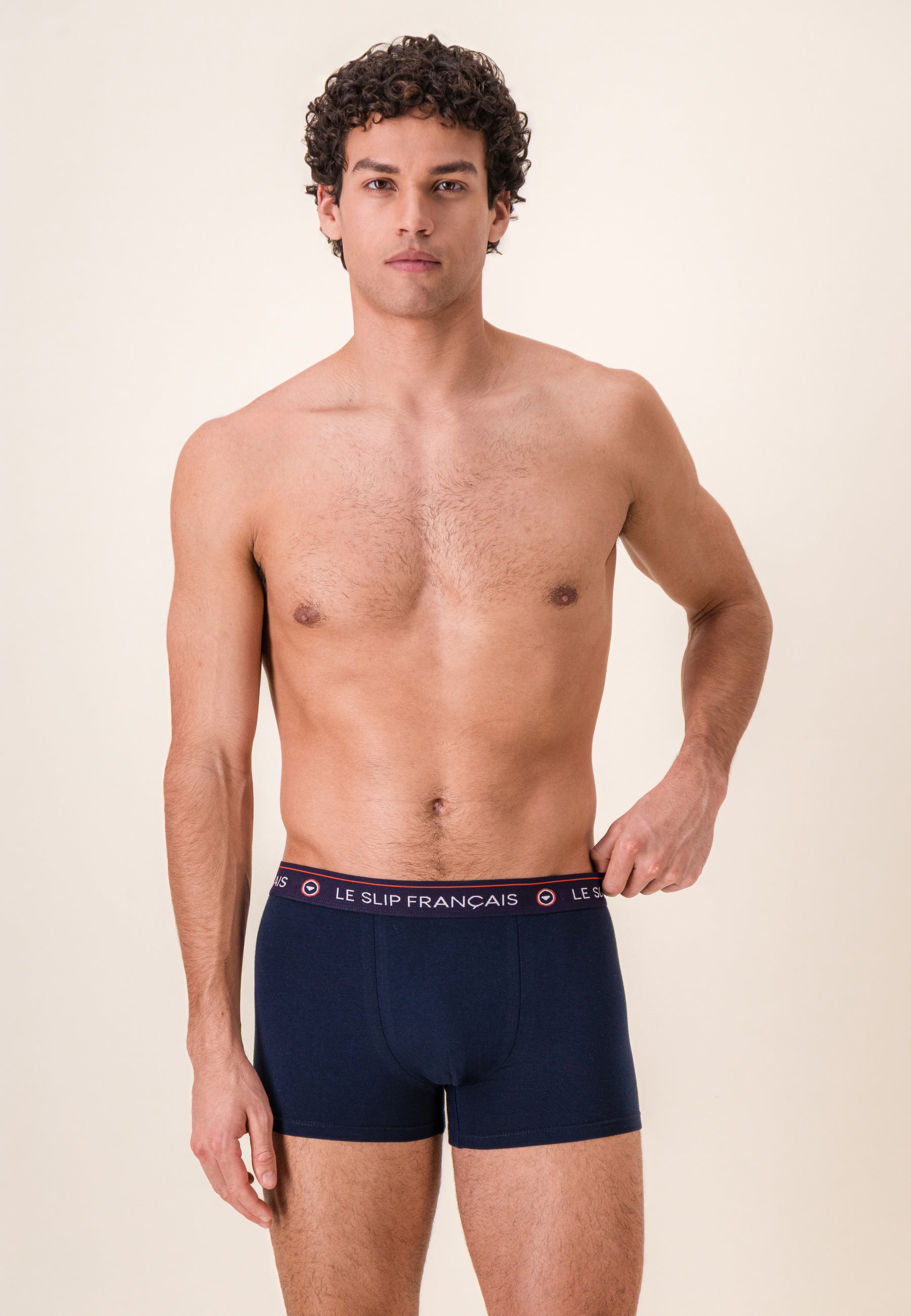 Charger la vidéo: Boxer bleu marine en coton - Redoutable Marine