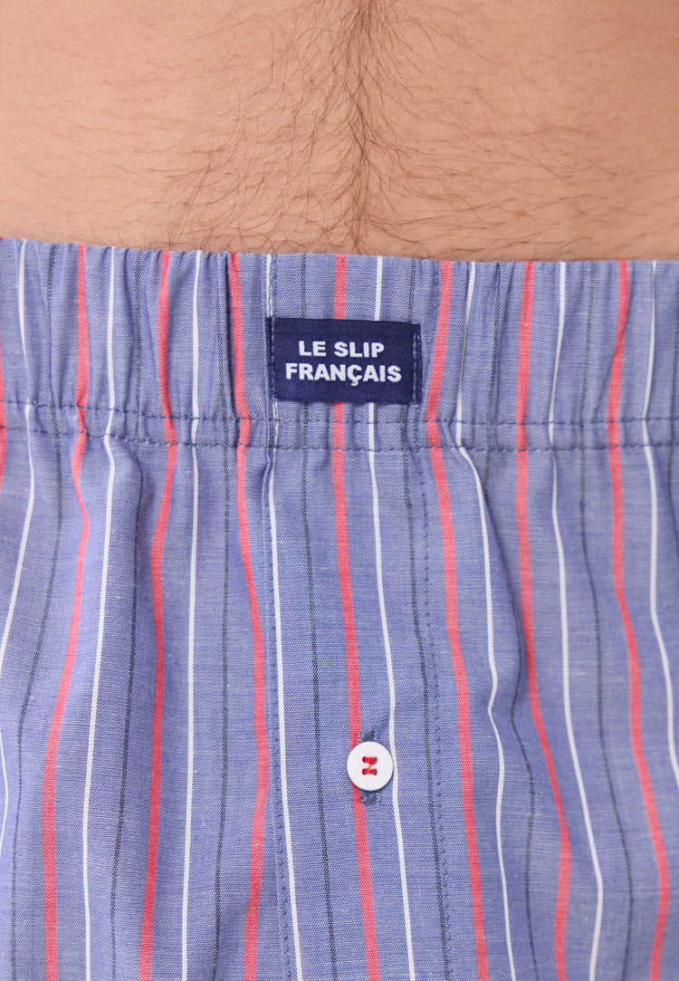 Pack Jacques Tricolor stripes/Chambray - Le Slip Français - 4