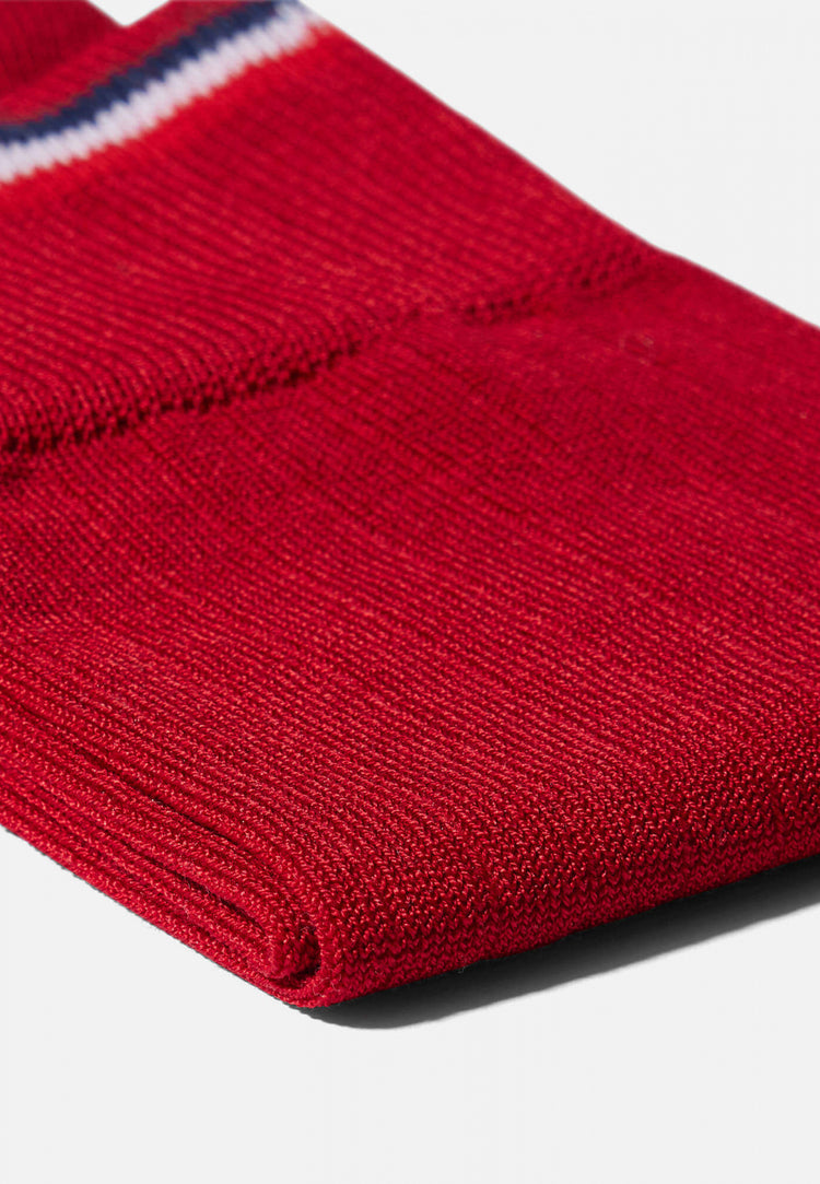 Chaussettes rouges mi-hautes en fil d'Ecosse - Le Slip Français - 2